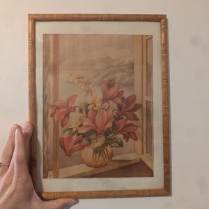 Floral Art Print in Wooden Frame